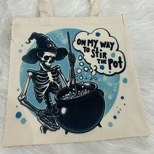 Skeleton Witch Tote Bag